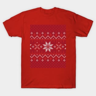 Knitting Xmas Red Flake T-Shirt